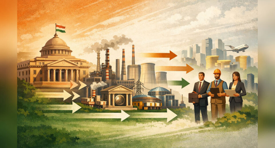 Government disinvestment in India showing PSU stake sale and ownership shift