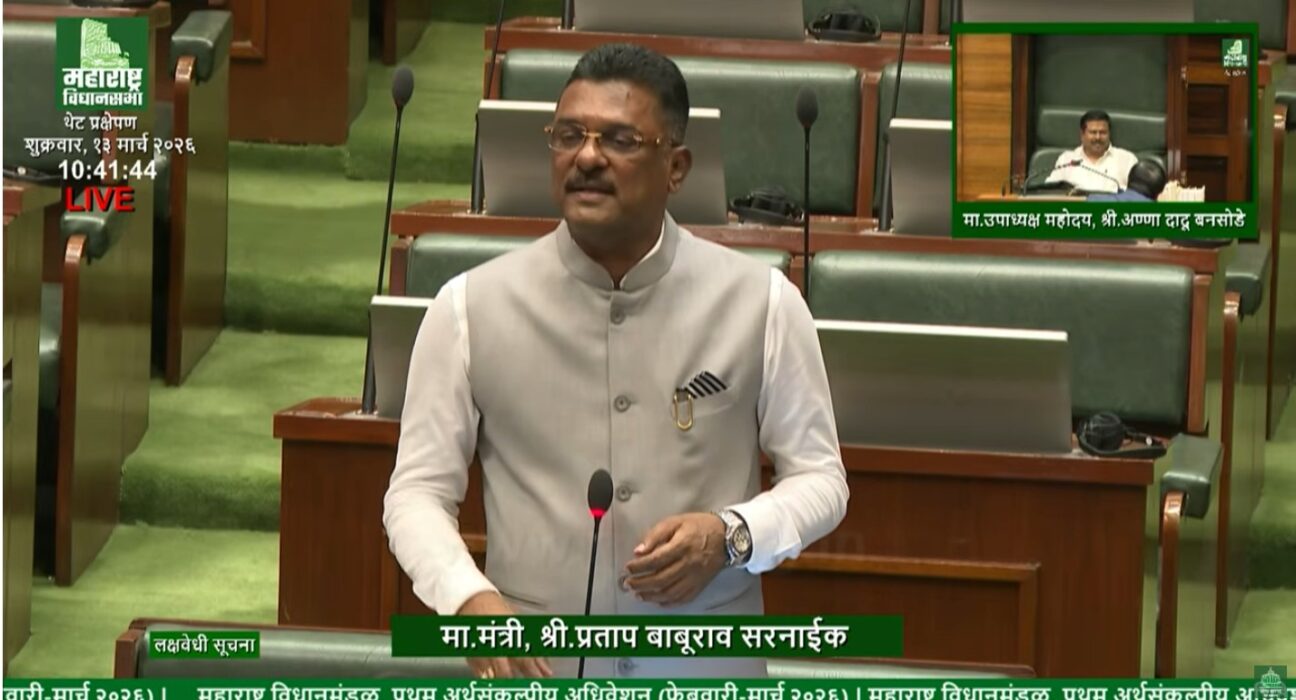 Pratap Sarnaik speaking in the Maharashtra Legislative Assembly while announcing mandatory permits for e-rickshaws and e-bikes used for passenger transport.