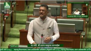 Pratap Sarnaik speaking in the Maharashtra Legislative Assembly while announcing mandatory permits for e-rickshaws and e-bikes used for passenger transport.