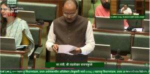 Chandrashekhar Bawankule speaking during the Maharashtra Legislative Assembly session in Mumbai.