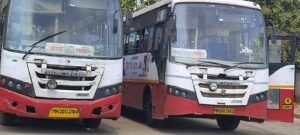 MSRTC buses parked at Mahad depot highlighting shortage of drivers and conductors affecting services