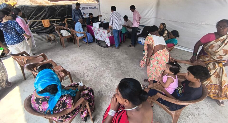 Citizens attending UIDAI Aadhaar outreach camp in Mahape Navi Mumbai