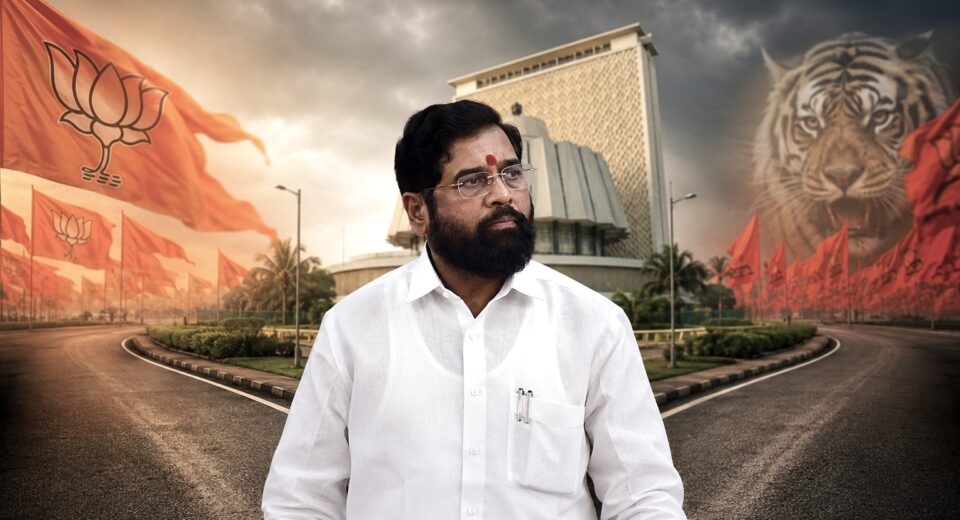 Eknath Shinde amid political speculation over BJP tensions and possible future equations with Shiv Sena UBT in Maharashtra
