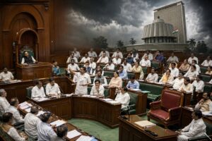 Empty Leader of Opposition seat during Maharashtra Monsoon Session amid debate over parliamentary balance