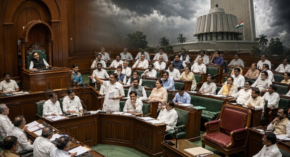 Empty Leader of Opposition seat during Maharashtra Monsoon Session amid debate over parliamentary balance