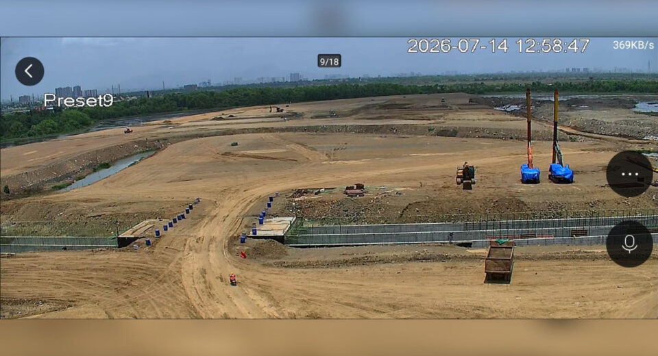 Aerial view of the under-construction Kasheli Metro Depot for Mumbai Metro Line 5, showing earthworks, railway connectivity, depot infrastructure and ongoing construction activities.