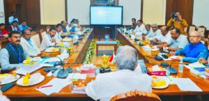 Officials participate in a review meeting at Dr. Homi Bhabha State University (HBSU), Mumbai, chaired by the Vice-Chancellor.