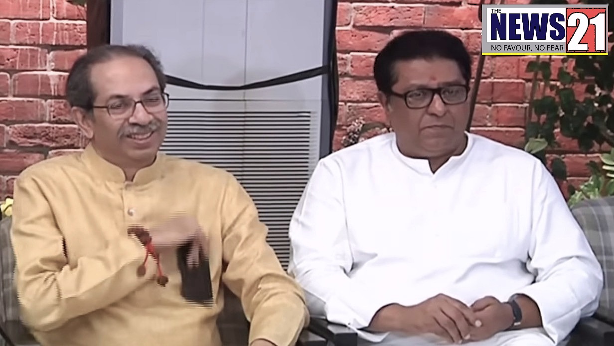 Shiv Sena (UBT) chief Uddhav Thackeray and MNS president Raj Thackeray during a joint press conference announcing the July 26 march over the NEET examination and students' issues.