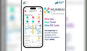 Official Mumbai One app interface showing integrated ticketing and journey-planning features for public transport services across the Mumbai Metropolitan Region.