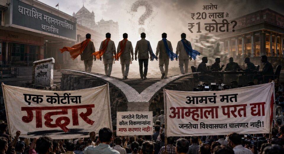 धाराशिवमध्ये पाच नगरसेवकांच्या पक्षांतरानंतर ₹1 कोटीपर्यंत बोली लावल्याच्या आरोपावरून राजकीय वाद