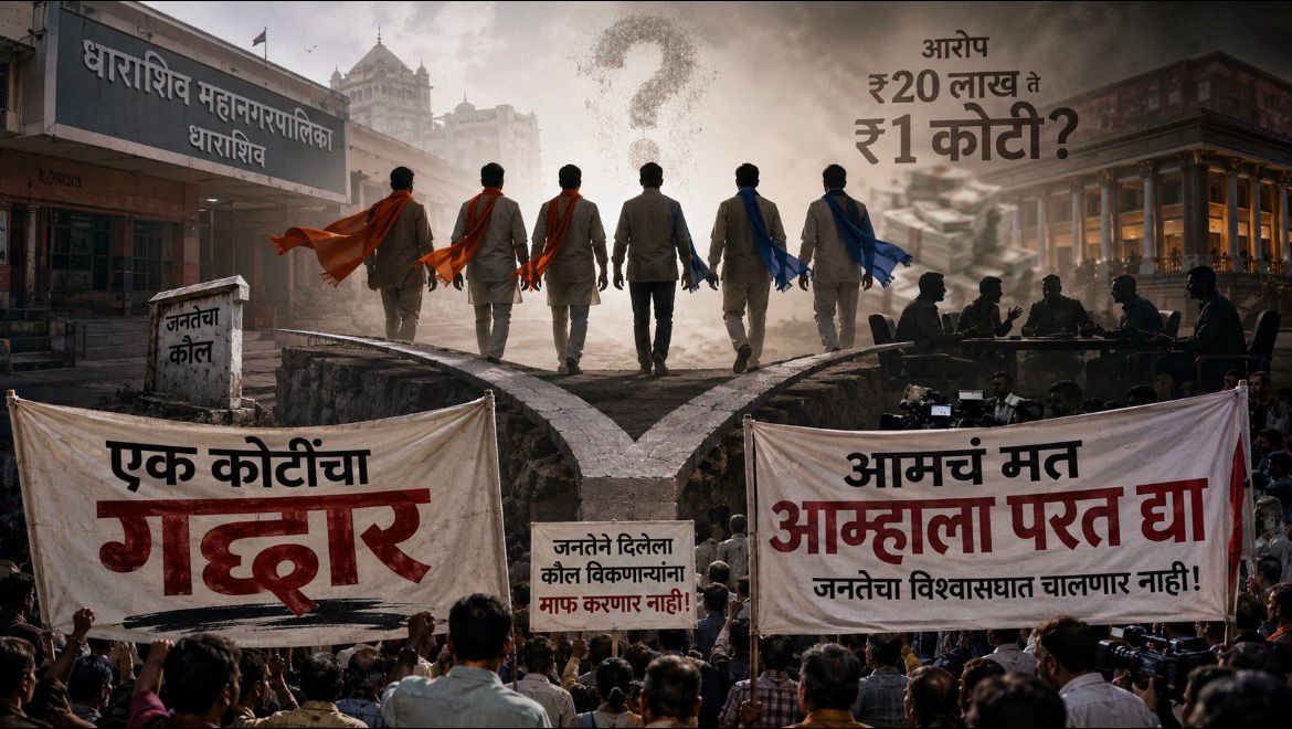 धाराशिवमध्ये पाच नगरसेवकांच्या पक्षांतरानंतर ₹1 कोटीपर्यंत बोली लावल्याच्या आरोपावरून राजकीय वाद