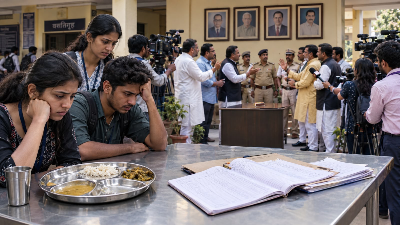 महाराष्ट्रातील राजकारणात विद्यार्थ्यांच्या प्रश्नांवरून सुरू झालेल्या वादाचे भाजप-मनसे संघर्ष आणि प्रतीकांच्या राजकारणात झालेले रूपांतर दर्शवणारे संपादकीय चित्र